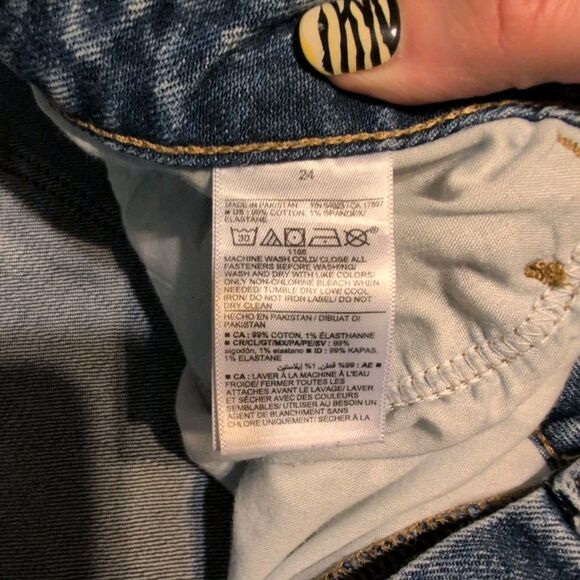 Old Navy Extra High-Rise Wide Leg Blue Jeans Women's 24 (Measures 23) Flare - Picture 6 of 10